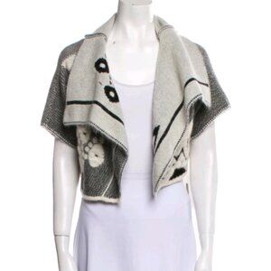 Sarah Pacini Printed Open Front Sweater Size: M
